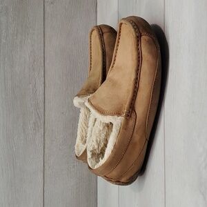 Ugg Australia Mens 5775 Leather Loafer Slippers Sheepskin shoes sz 9